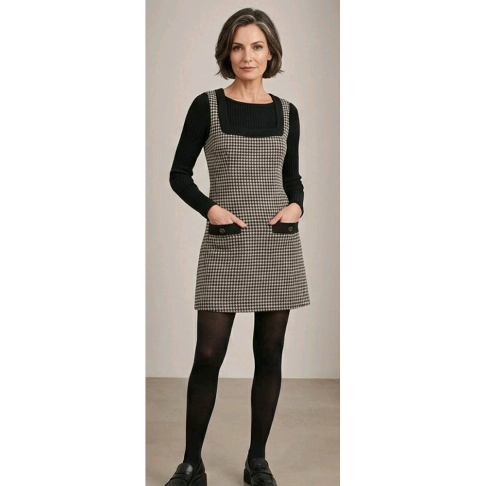 Vintage All That Jazz Women's Black Houndstooth Dress